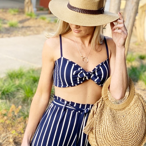 Navy striped 2 piece set - Picture 6 of 7